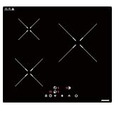 FIREGAS Induktionskochfeld 7400W, 3 Kochzonen, Touch-Bedienung, Automatische Abschaltung, Kindersicherung, Einbau-Keramikkochfeld