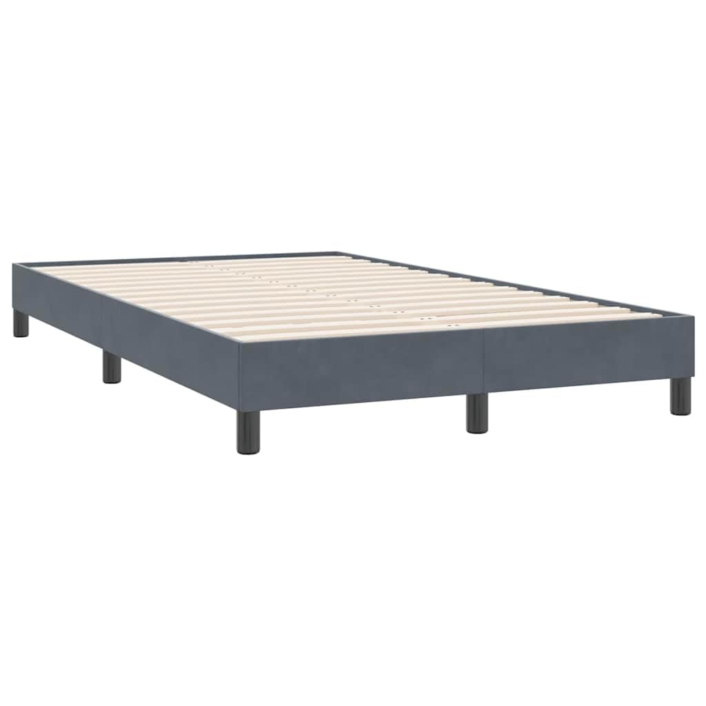 Dunkelgraues Bettgestell 120x220 cm, Samt-Polsterung, Robustes Lattenrost, modernes Design, stabil für Schlafzimmer, ohne Matratze, bequemes Platform Bed