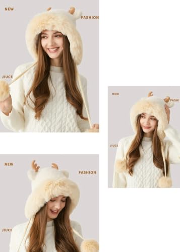 Winter Hats for Women Thick Winter Hat Trapper Cap Cute Animal Faux Fur Ear Protecting Caps for Outdoor Travel School2