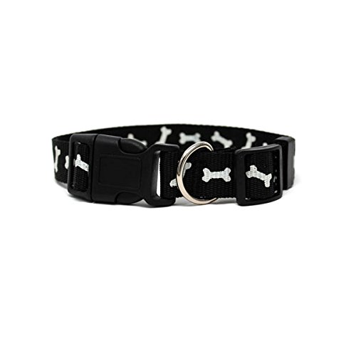 Kennel club gkc dog collar (large, black/white)