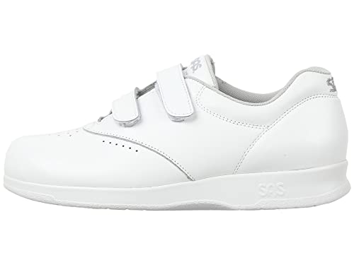 Sas Me Too Sneakers For Women - Leather Upper With Round Toe, Dual Straps Offer Hook And Loop Fastener, And Breathable Mesh Lining White 8.5 W - Wide (C) #TOP15
