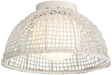 Maxim Lighting 22470WWT Cestino - 1 Light Flush Mount-8.5 Inches Tall and 15.75 Inches Wide, Finish Color: Weathered White
