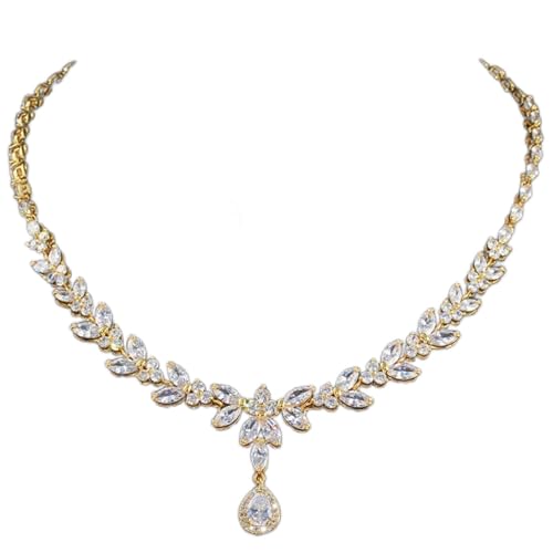 Conjunto de joyas nupciales con circonita amarilla para novias que buscan brillo y evitar alergias