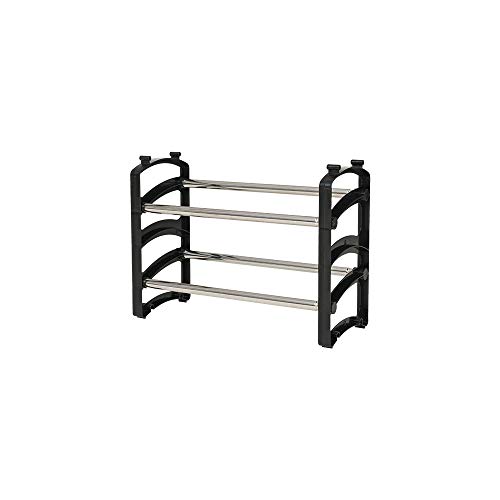 Lomani Expandable 8-Pair Shoe Rack Organizer, Stackable & Adjustable 2-Tier Shoe Shelf, Multiple shoe racks, Shoe Storage for Entryway (18"~31.5"L x 7"W x 13"H)