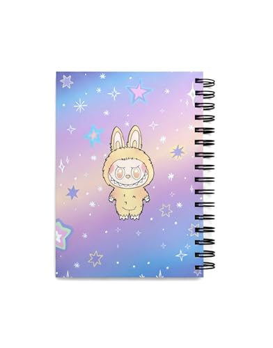 Image of LABUBU Galaxy Cute Spiral Diary - A5 Notebook for Kids Girls | Aesthetic Journal Book with Ruled 200 Pages | 80 GSM | Small Notebook Diary for School | Journaling Diaries | Notes & Gift