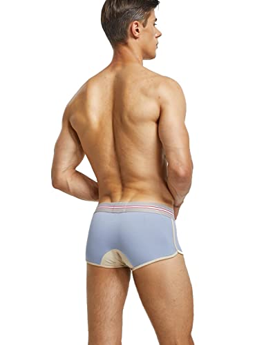 SEOBEAN Mens Low Rise Slits Fit Trunks Boxer Brief Underwear 2202072
