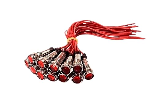 SP Electron (Pack of 12) 220v AC-240v AC Metal Panel Mount Neon Light Bulb Indicator Lamp Led for Switch Board, Gyser Indicator Light Red-image-37