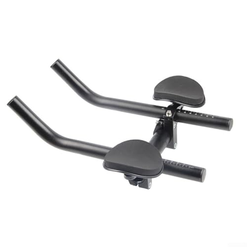 AIDNTBEO Bicicleta de carretera para manillar TT AeroBars Mountain Road Bike Ciclismo de aluminio de dos piezas Tri Bars negro para carreras para triatlón (tipo 0603)