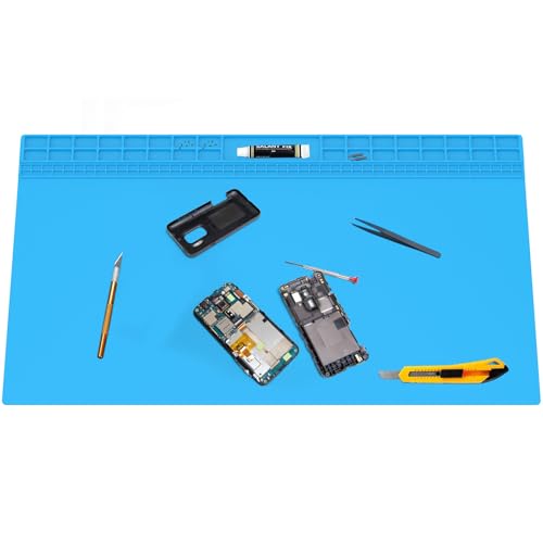 Lötmatte Extra Groß 70x40cm Silikon Lötmatte Antistatische Reparatur Matte Hitzebeständige 500 Magnetmatte Soldering Matte für Elektronik Telefon Laptop Reparatur