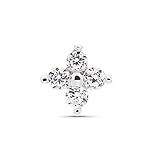 bisuteria luxenter catalogo BAÑO DE RODIO Pendiente único. Piercing terwise de plata de ley 925 y circonita brillante con acabado en baño de rodio