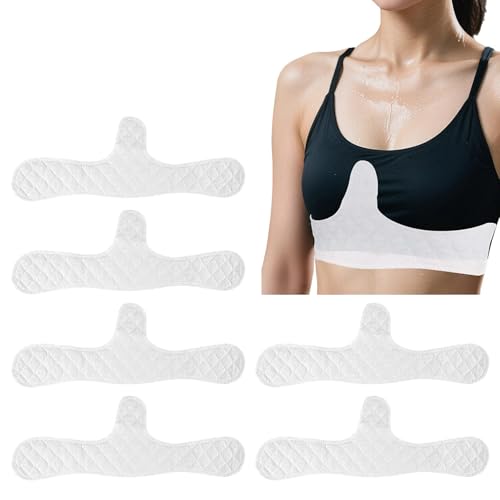 6 Almohadillas Absorbentes de Sudor para Debajo de los Senos – Forros de Sujetador de Algodón Reutilizables para Mujer, Antierupción, 3 Capas Transpirables