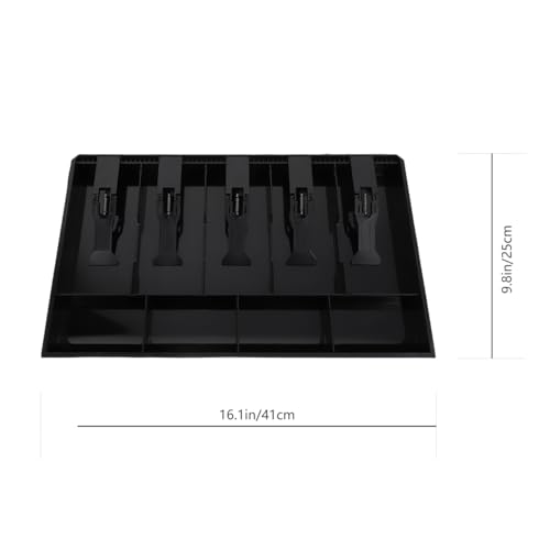 Cash Drawer Tray, 16. 11X9. 82X1. 57 Inch Cash Register Insert- Replacement Cash Tray- Stainless Steel Currency Compartment - Thumbnail 2