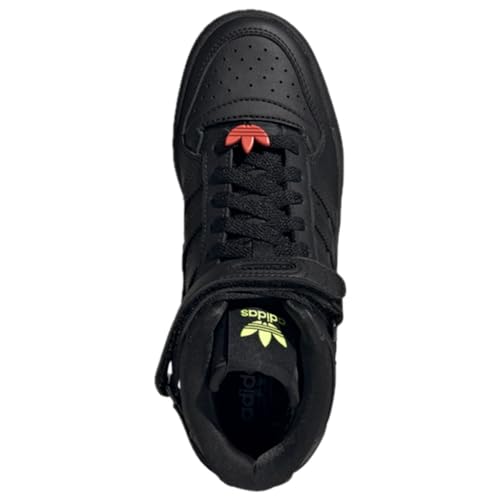adidas Unisex-Child Forum Mid Sneaker, Core Black/Solar Red/Pulse Blue, 5.5 M US4