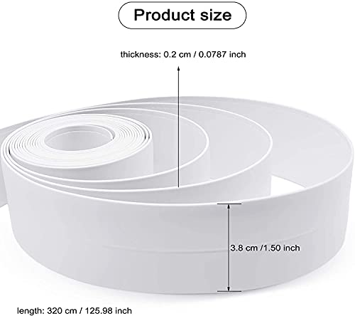 Image of Bath Sealant Strip, Waterproof Caulk Tape, Flexible and Durable Self Adhesive Tape for Bathroom, Kitchen, Tub and Wall Corner Edges, 3.2m x 3.8cm, White, Pack of 1