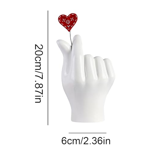Sculpture Love Finger en résine | Statue décorative de geste romantique pour maison - 6