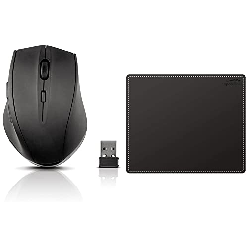 Souris sans fil silencieuse Speedlink CALADO et tapis de souris aspect cuir élégant Notary