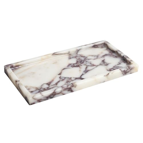 FutureStone 100% Natural Luxury Calaccata Viola Marble Small Hand Towel Tray Holder Organizer Makeup Bathroom Holder