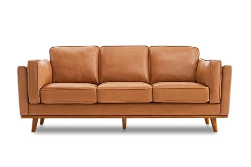 Valencia Leather Sofa 88” with Italian Nappa Leather