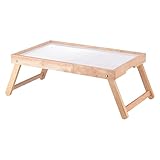 不二貿易(Fujiboeki) 折りたたみ ベッドテーブル ローテーブル 幅50×奥行31.3×高さ20cm ナチュラル ホワイト 天然木 ボヌール 28683