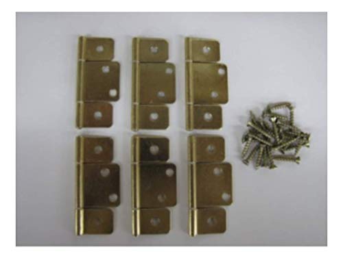 Mobile Home RV Interior Door Hinges Package of 6 Non-Mortise Polished Brass