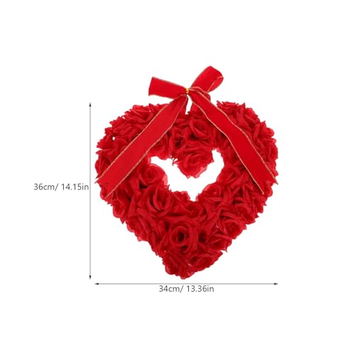 Cadeau de Mariage Idéal : Couronne de Saint-Valentin de Cœur 40 CM en Roses - 3