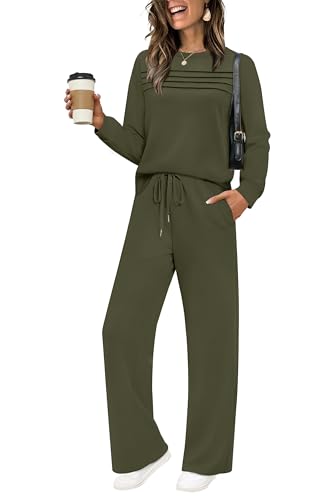 WIHOLL Women Two Piece Sets Casual Fall Long Sleeve Tracksuit