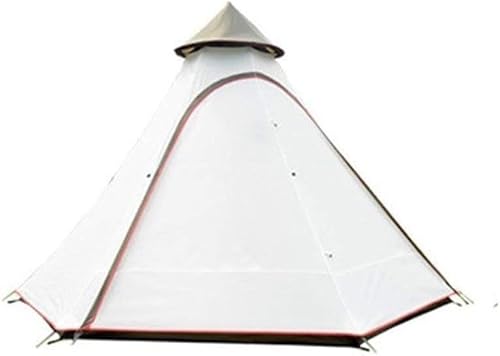 Outdoor Waterproof Double Layer Teepee Tent 3.m/0ft Family Pyramid Indian Camping Tent With Fixed Groundsheet White - Image 2