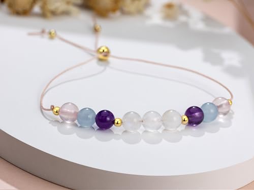 Moonstone Bracelets, New Beginnings Gifts for Women, Good Vibes Only Bracelet, Manifestation Gifts, Protection Gift, Positive Energy, Manifest Positivity, Happiness Bracelet Gift for Her4