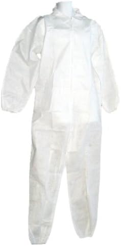 Galaxy Products WDC25L Disposable White Economy Polypropylene Coveralls, Large, 25-Pack