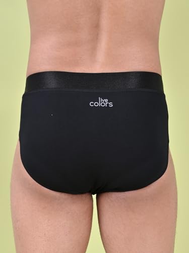 Image of Rupa Colors Modern Solid Brief for Men, Cotton Blend, Regular Fit, Outer Elastic, Pack of 1