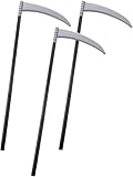3 Pcs Halloween Reaper Scythe Prop for Adults Kids 36 Inch Faux Scythe Weapon Adjustable Detachable Handle Reaper Sickle Toy Prop for Halloween Party Costume Accessories
