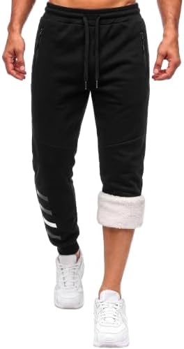 Novastellara Jogginghose Herren Winter Fleece Gefütterte Winterhose Herren | Jogginghosen für Herren Stretch Sporthose Trainingshose Warme Sweatpants Fleecehose Freizeithose mit Re