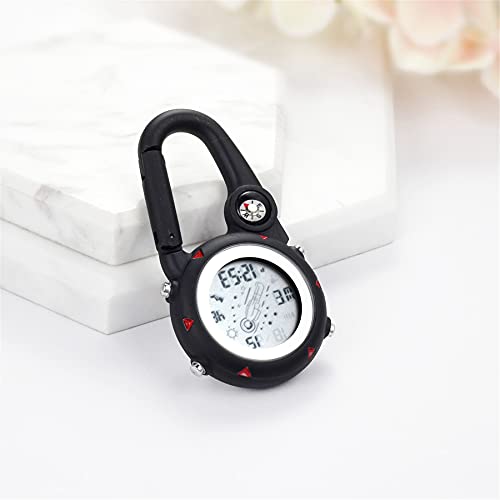 Image of JewelryWe Men Women Digital Clip Watch Mini Microlight Backpack Buckle Belt fob Watches for Rock Climbing Doctors Nurses Chefs for Mother's Day