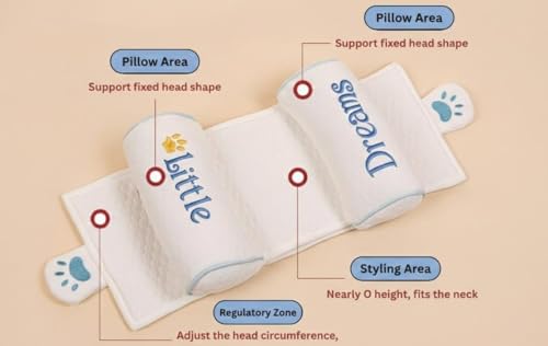 Image of Adjustable Baby Bolster Pillow for Newborn (0-12 Months) | Head Position Support with Adjustable Distance