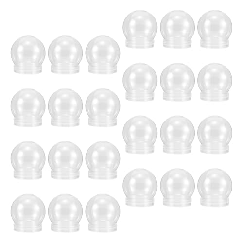 Bolas de nieve rellenables de plástico transparente con tapa de rosca para manualidades, 24 uds 2