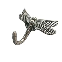 Toyvian Antique Silver Dragonfly Coat Hook Wall Mounted Animal Hat Hanger for Home Bathroom Bedroom Space-Saving Towel Robe Organizer