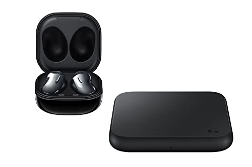 Samsung Galaxy Buds Live - Auriculares Inalámbricos Bluetooth Con Cancelación De Ruido (ANC), Batería Duradera, Sonido By AKG, Ajuste Cómodo, Color Negro + Cargador Inalámbrico P1300