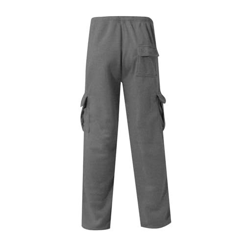 Mens Cargo Sweatpants Open Bottom Baggy Wide Leg Sweatpants Plus Size Elastic Waist Cargo Sweat Pants with Pockets3
