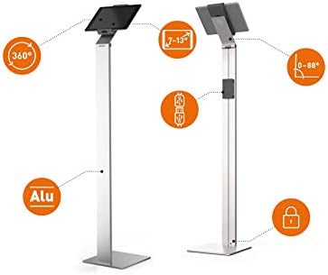 Durable Aluminium Tablet Floor Stand | Anti Theft Lockable & Rotatable 360° | Universal Pro Stands for 7-13" iPad, Samsung, Fire & More | Secure Exhibition Holder