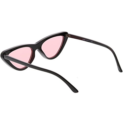 Image of zeroUV Women's Small Thick Neutral Colored Flat Lens Cat Eye Sunglasses 51mm