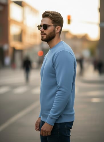 Image of Mack Jonney Men Regular Fit Fleece ||Black||Round Neck Solid||Sweatshirt-JM3911