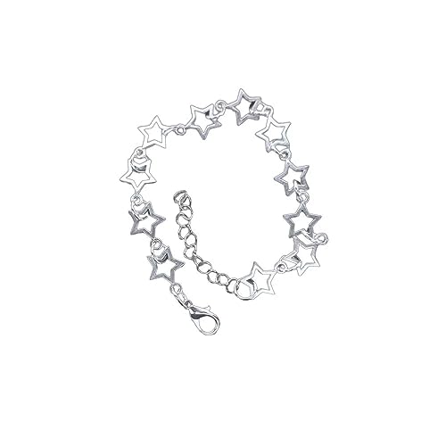 Todu Vintage Punk Y2k Star Chain Bracelets Lightweight Aesthetic Accessories Grunge Cool Couple Friendship Christmas Jewelry For Women(No Pearls)