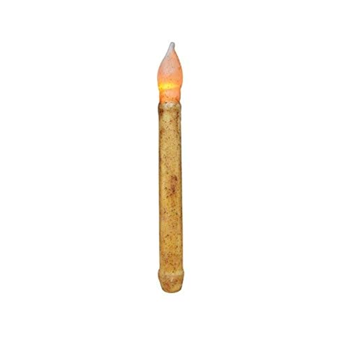 CWI Gifts 2-Piece LED Taper Candle Set, 9-Inch, Burnt Ivory