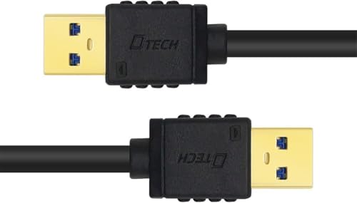 Image of DTECH USB Cable Type A 3.0 Cable Male to Male High Speed Data Cord For Laptop in Black (1M)