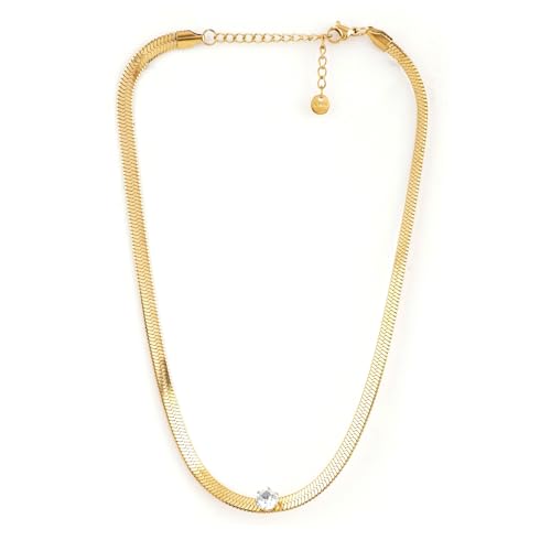 Image of Rubans Demi Fine Stainless Steel Necklace Chain Link Gift for Women & Girls