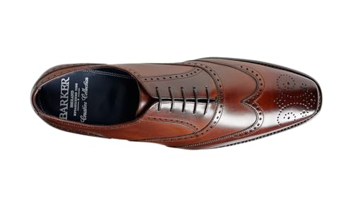 Image of BARKER Johnny Men's Handmade Leather Brogue Oxford Shoes - Goodyear Welted, Full Leather Sole & Lining, Premium Formal Dress Shoes for Business & Weddings