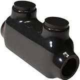 Morris Products Black Insulated In-Line Splice Connector – 1/0-14 Wire Range, 3/16 Allen Hex – 3.55”L x 0.96”W x 2.05”H –Pre-Filled, Easy Entry, Rubber Vinyl Coating, 2 Set Screws