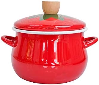 Porcelain Enamel Soup Rice Pot Thickened with Cover Tomato Stewpot with Fried Net Breakfast Milk Pan Saucepan image 2