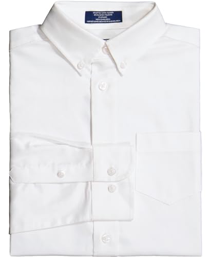 Image of IZOD Boys' Long Sleeve Solid Button-Down Collared Oxford Shirt with Chest Pocket