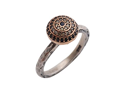 Special Design Turkish Nazar Protection Good Luck Handmade Round Cut Evil Eye Sapphire Topaz 925 Sterling Silver Ring Size Options